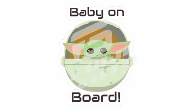 Sticker Auto - Baby on Board - Baby Yoda (12)