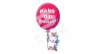 Sticker Auto - Baby on Board - Unicorn (14)