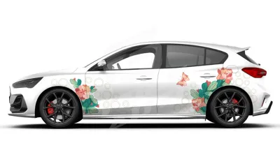 Sticker Auto Ford Focus Floral (01)