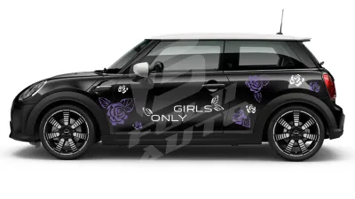 Sticker Auto Mini Cooper Floral (03)