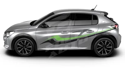 Sticker Auto - Peugeot 208 - Modele laterale (50)