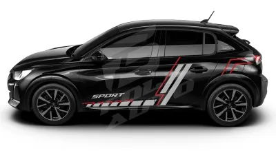 Sticker Auto - Peugeot 208 - Modele laterale (66)