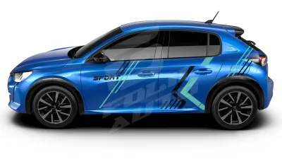 Sticker Auto - Peugeot 208 - Modele laterale (67)