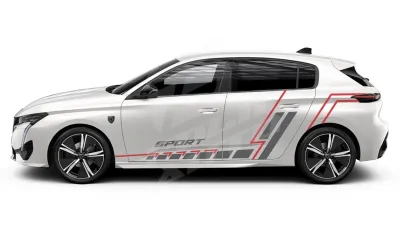 Sticker Auto - Peugeot 308 - Modele laterale (66)