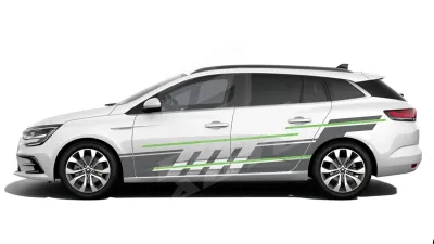 Sticker Auto - Reanault Megane Estate - Modele laterale (01)