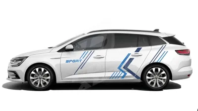 Sticker Auto - Reanault Megane Estate - Modele laterale (67)